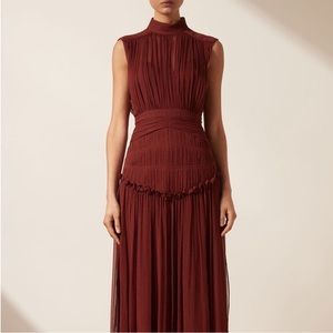SHONA JOY SAFRIA MIDI DRESS SANGRIA Size 6